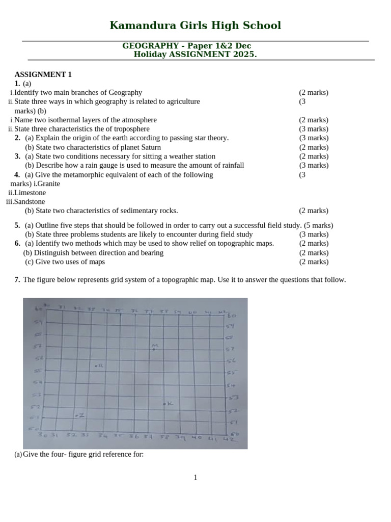 GEO F2 DEC HOLIDAY ASSIGNMENTS | PDF | Rock (Geology) | Earth