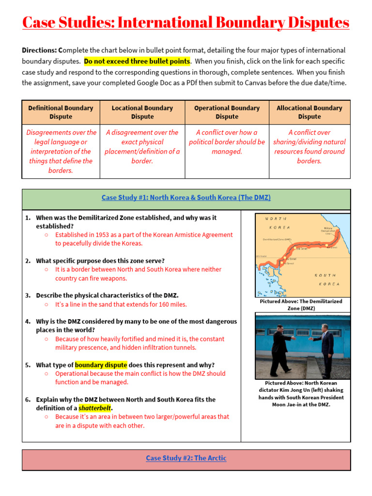 Case Studies - International Boundary Disputes | PDF | Korean ...
