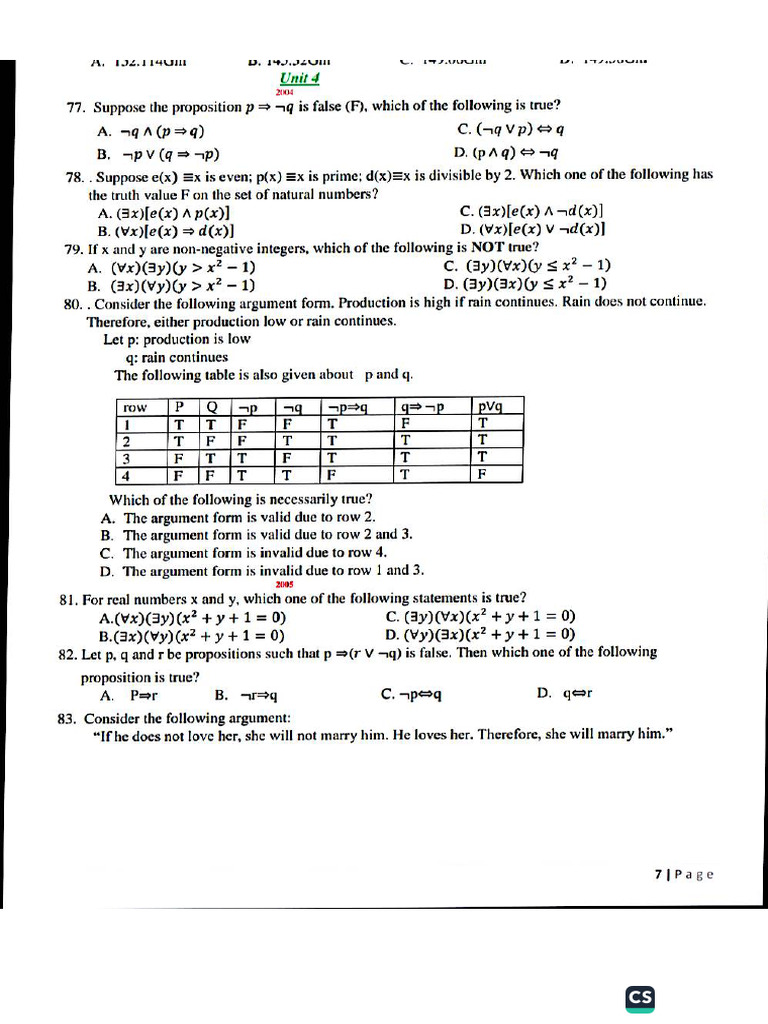 2004-2011 EUEE Questions About Mathematical Reasoning | PDF