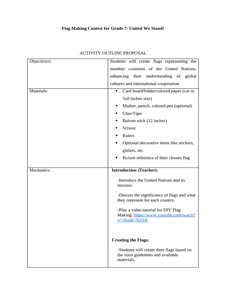 Flag Making Contest Proposal | PDF