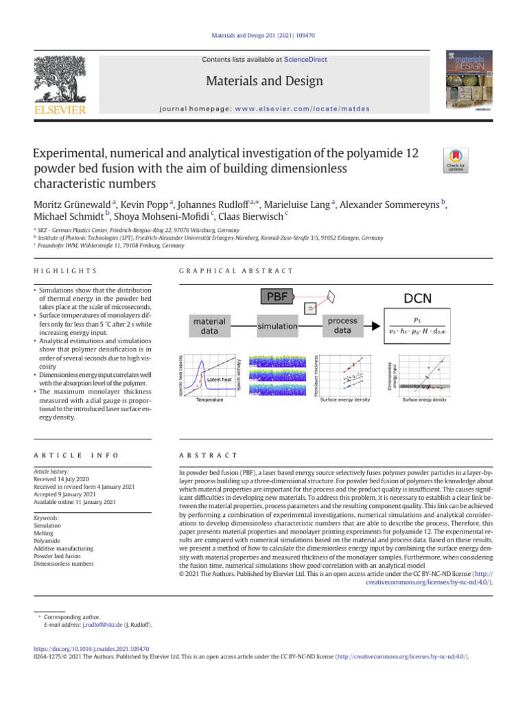 Experimental, Numerical and Analytical Investigation of The Polyamide ...