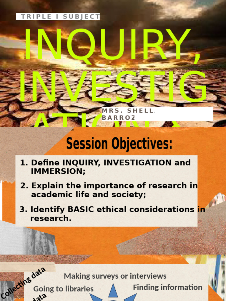 Triple I (Inquiries, Investigations and Immersion) | PDF | Inquiry | Data