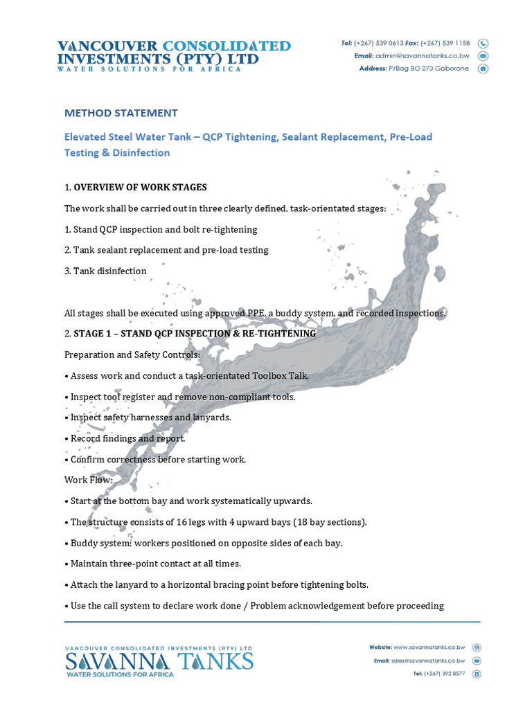 Method Statement Submission | PDF