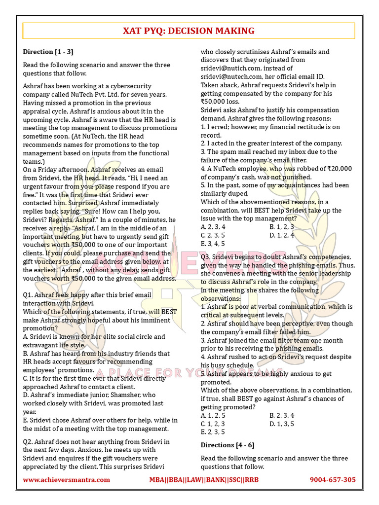 Xat Dm-Pyq 2021 | PDF