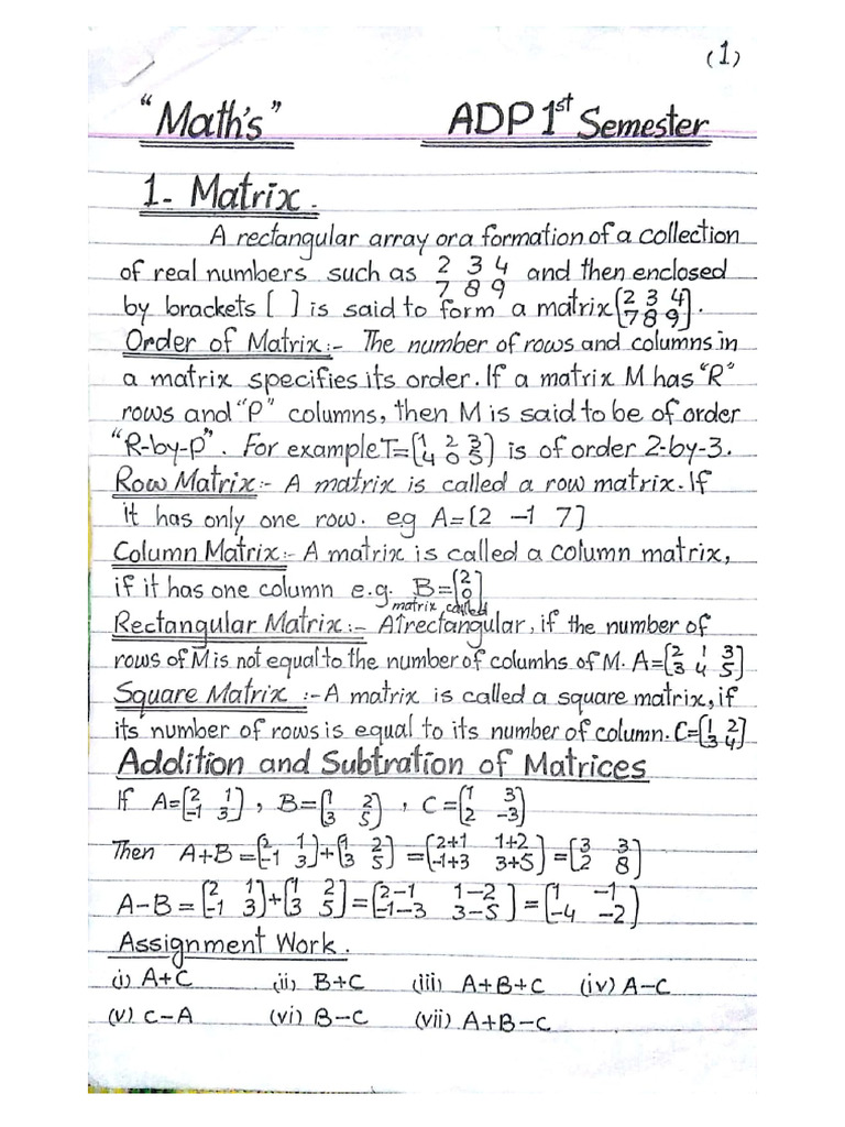 ADP Math's 1st Semester | PDF