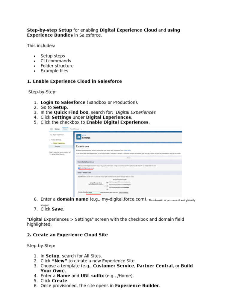 Step-By-step Setup For Enabling Digital Experience Cloud | PDF | Json ...