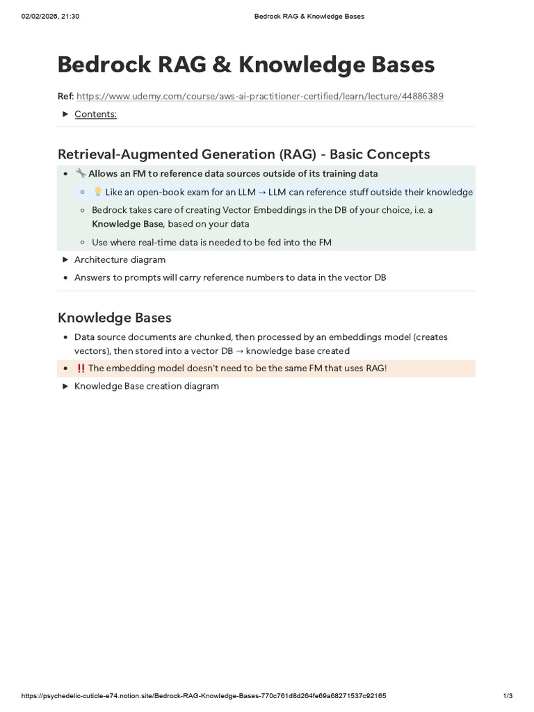 3.4 Bedrock RAG & Knowledge Bases | PDF | Databases | Information Retrieval