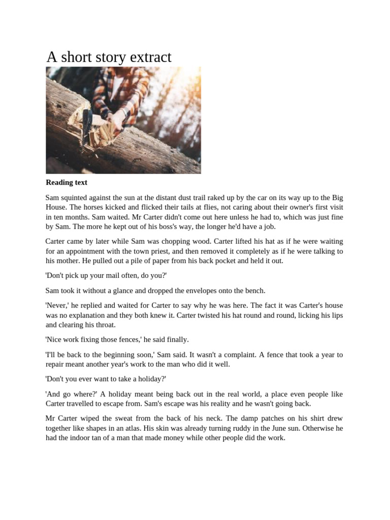 A Short Story Extract | PDF