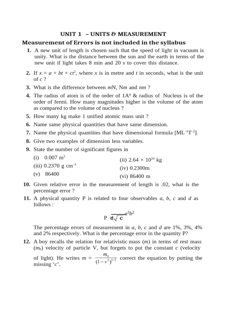 Chapter 1 Very Short Answer | PDF