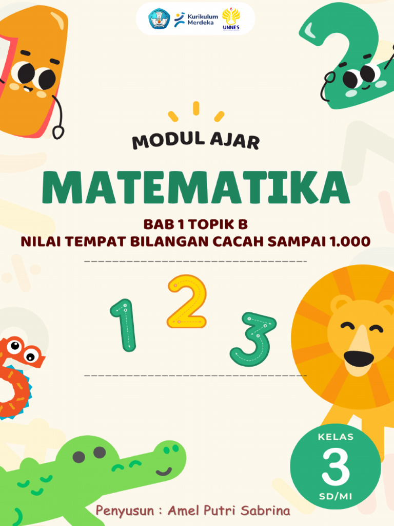Modul Ajar Matematika Kelas 3 Bab 1 Kurmer | PDF