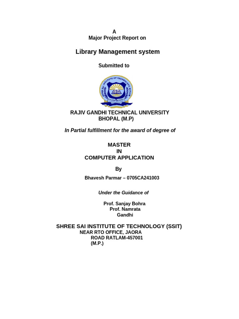 MCA Major Project Format-3 | PDF | Databases | Microsoft Sql Server