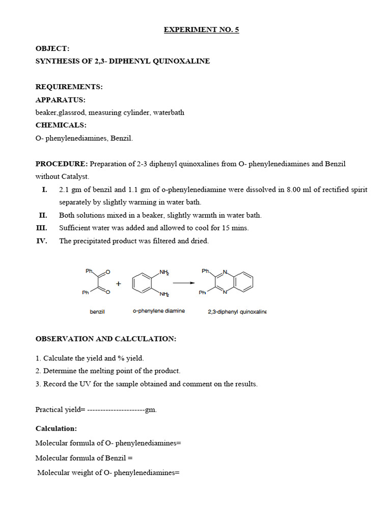 Experiment No 5 to 10 | PDF | Organic Synthesis | Acid