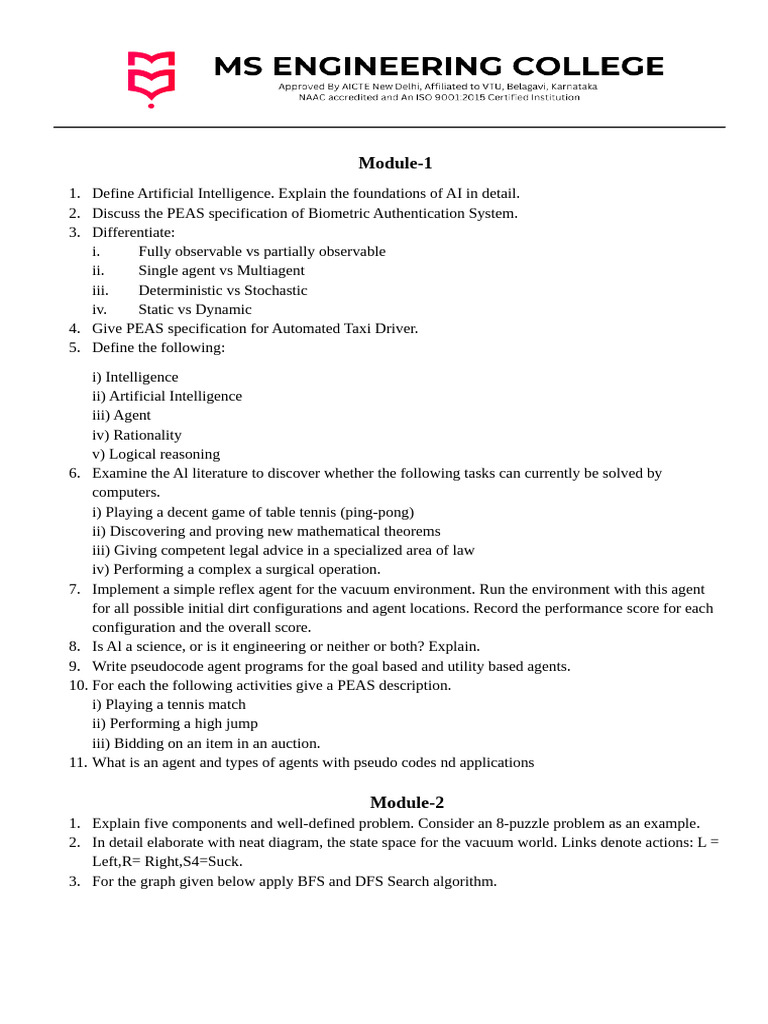 Module Wise Assignment Questions | PDF | Theoretical Computer Science ...