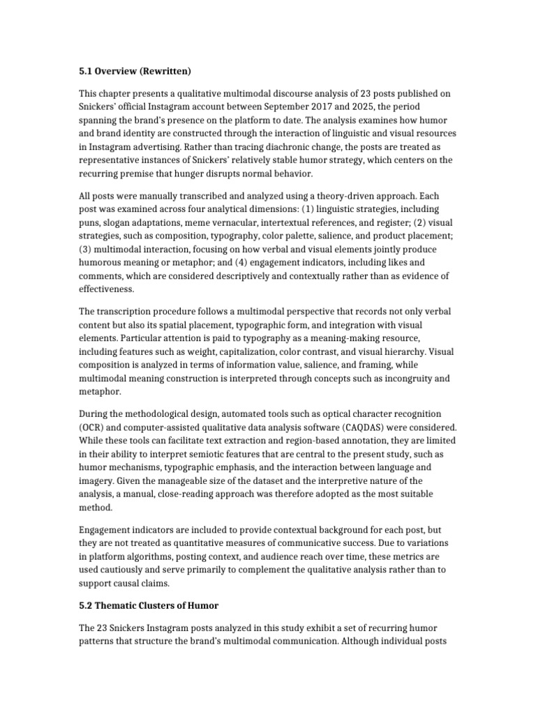 Analysis Chapter Draft | PDF | Humour | Typography