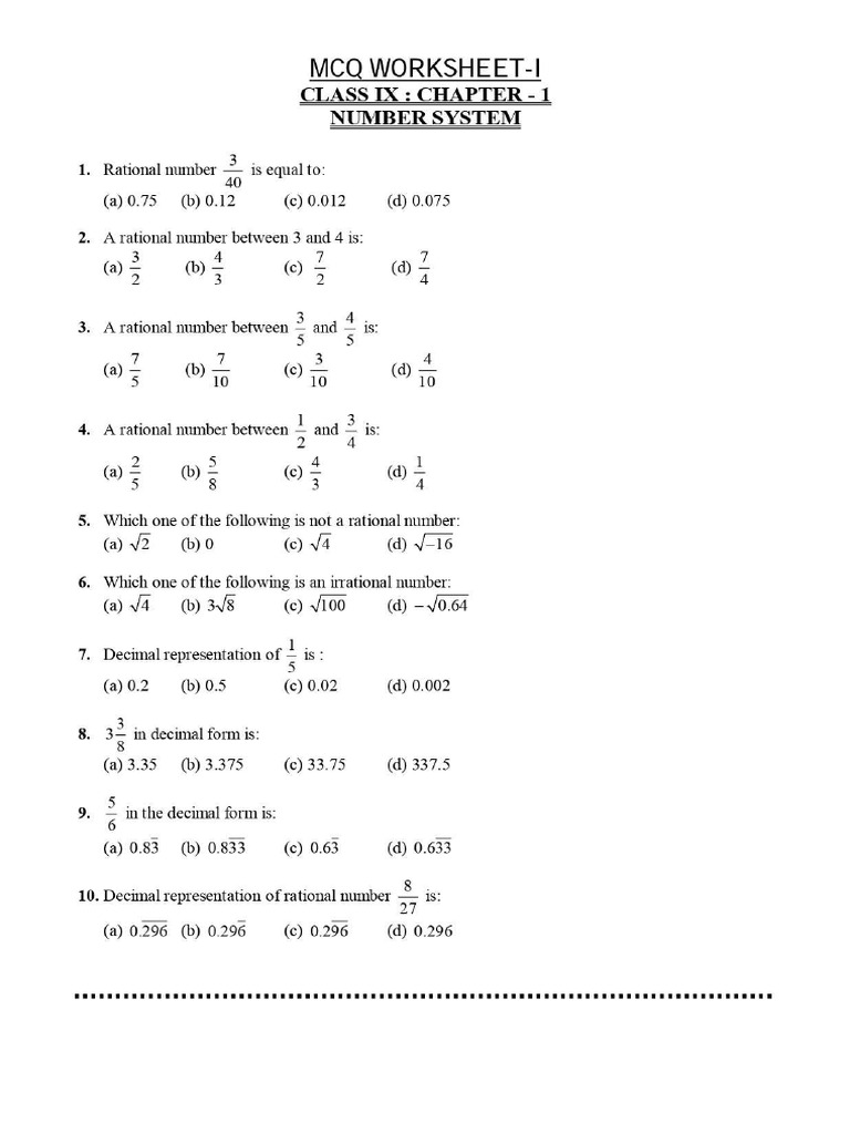 Worksheet 01 | PDF