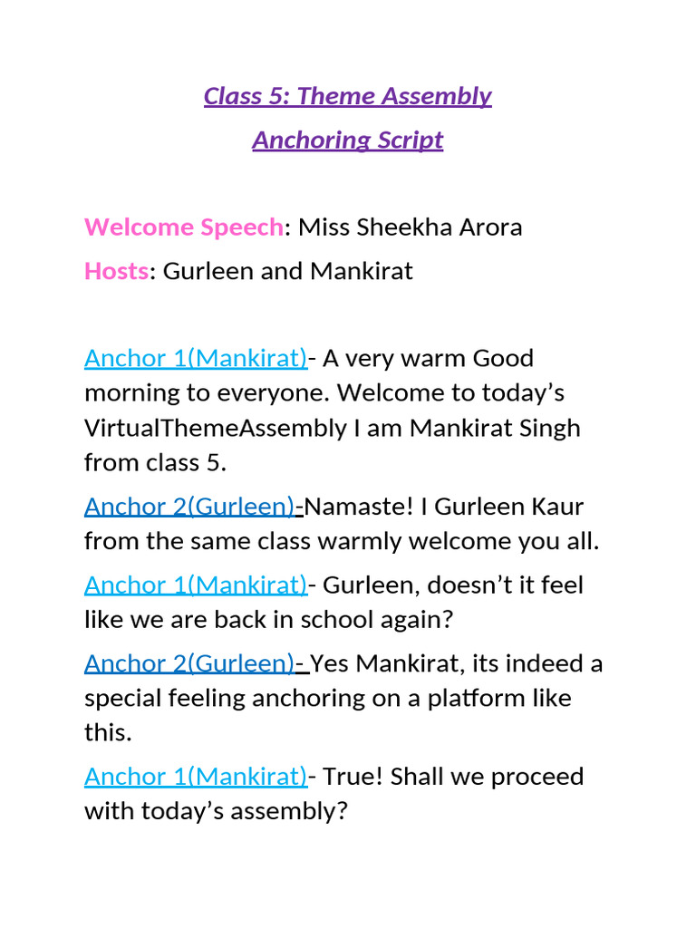 Class 5-Theme Assembly (5) | PDF | Gratitude