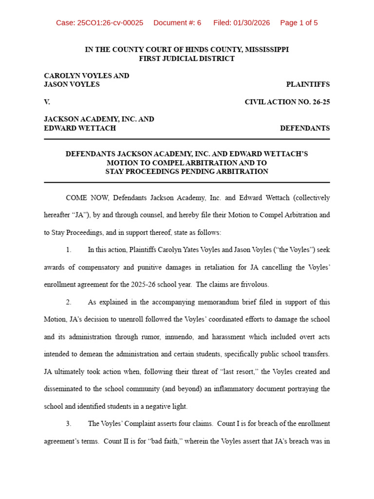 Jackson Academy Responds To Lawsuit Alleging Illegal Recruiting ...