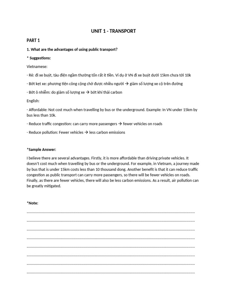Unit 1 | PDF | Public Transport | Transport