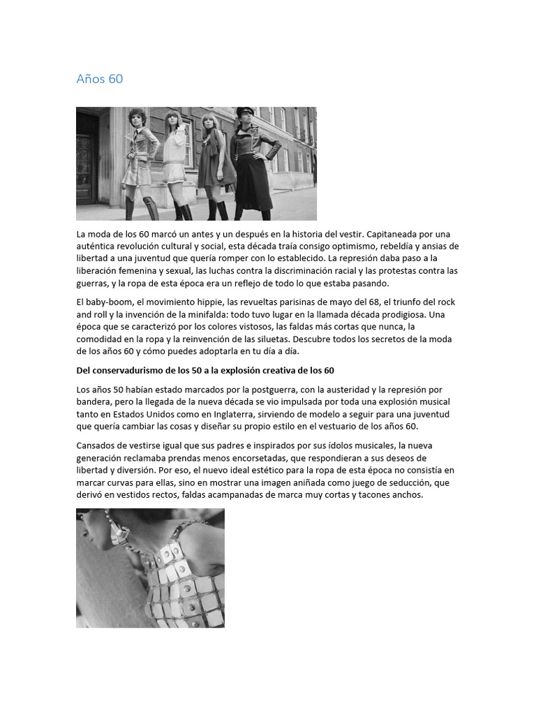 Años 60 | PDF | Moda | Ropa