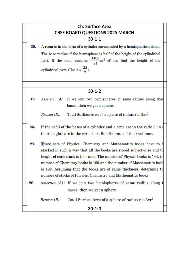 Surface Area | PDF