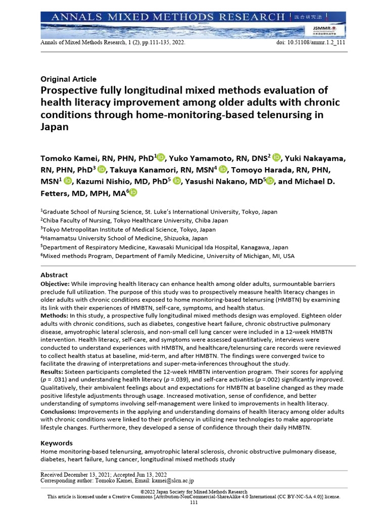 Prospective Fully Longitudinal Mixed Methods Evaluation of Health ...