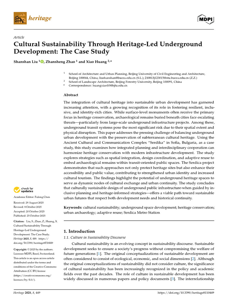Cultural Sustainability Through Heritage-Led Under | PDF ...