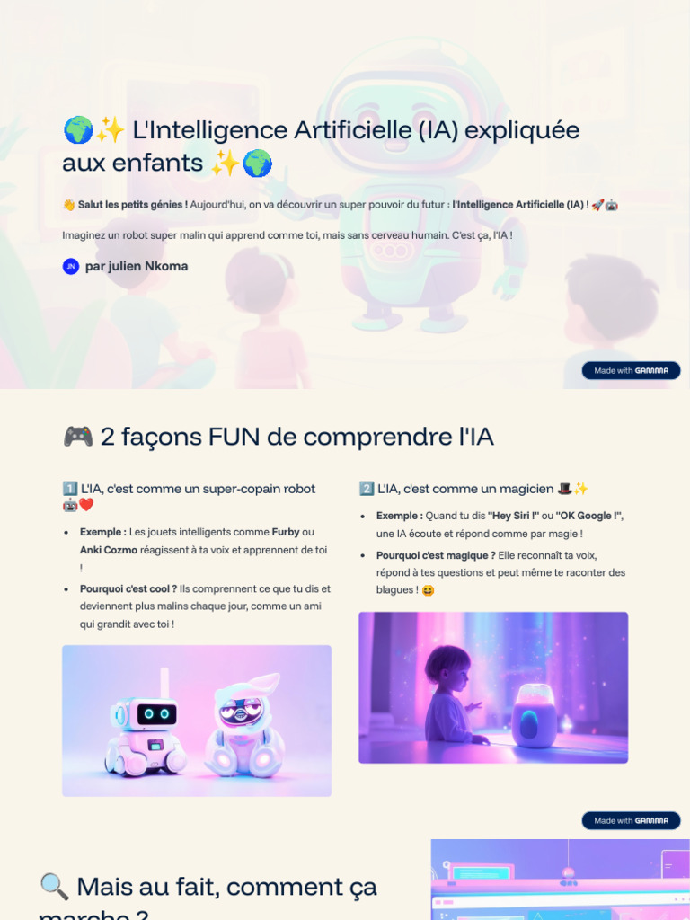 LIntelligence Artificielle IA Expliquee Aux Enfants | PDF ...