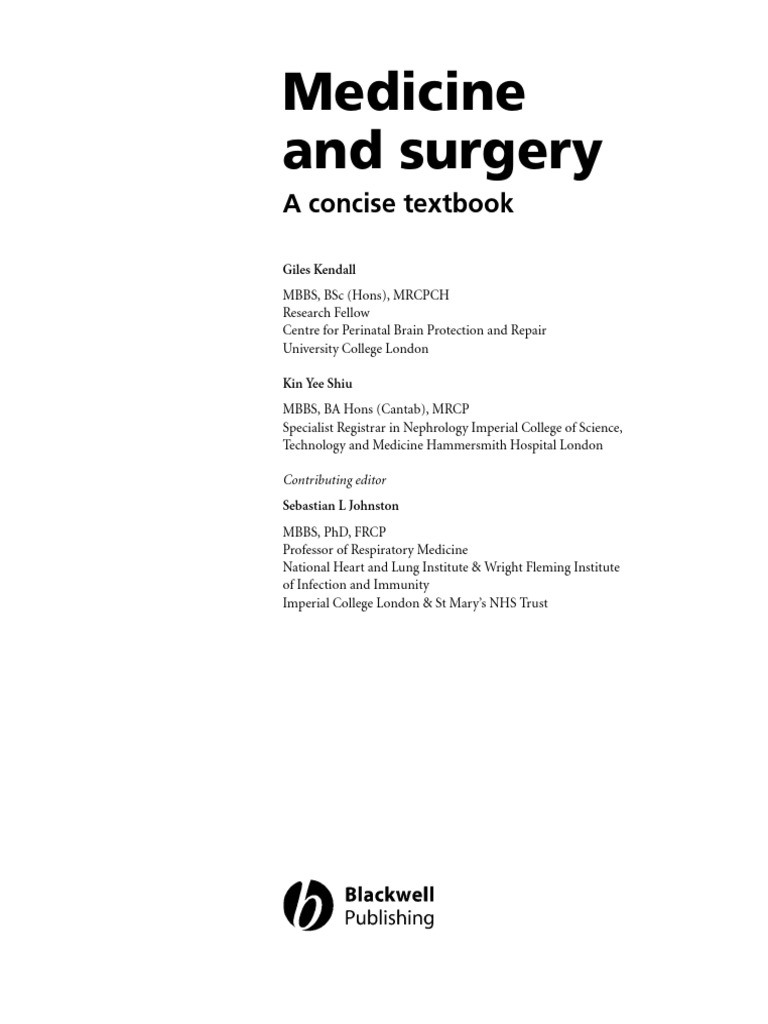 Medicine and Surgery a Concise Textbook | PDF | Medical Specialties ...