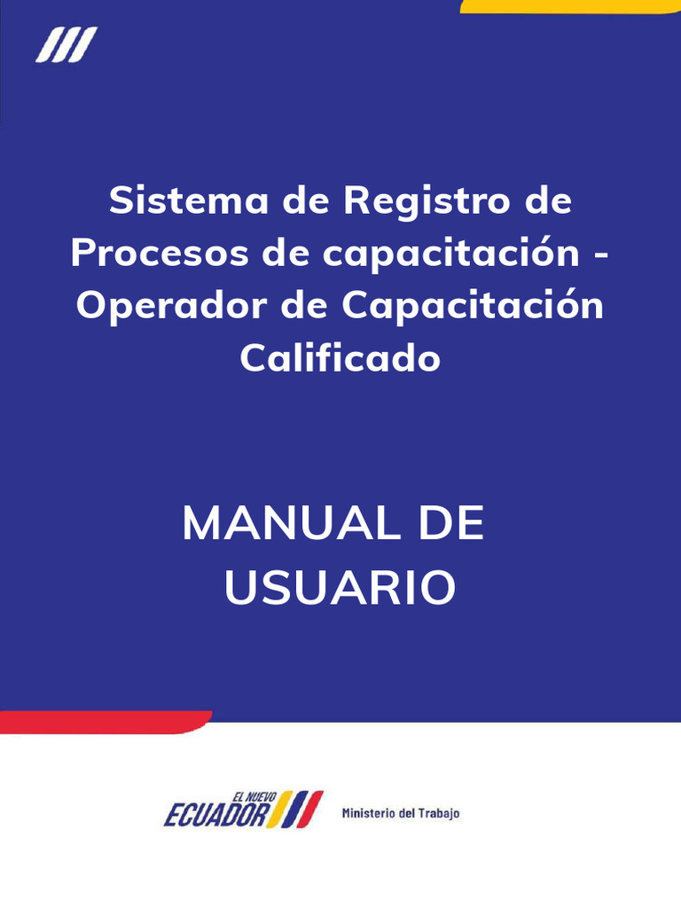 Sistema de Registro de Procesos de Capacitación - Operador de ...
