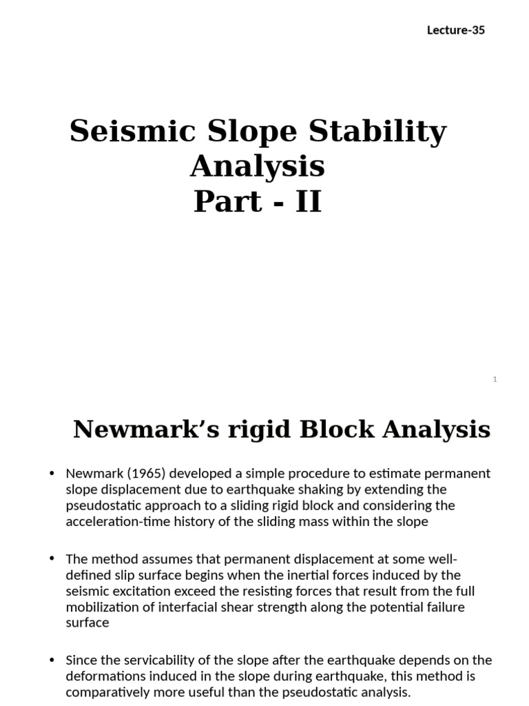 Seismic Slope Stability Part2 | PDF | Force | Applied And ...