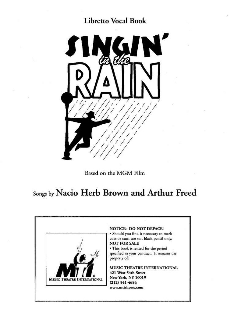 Singin' in the Rain - Script Only | PDF