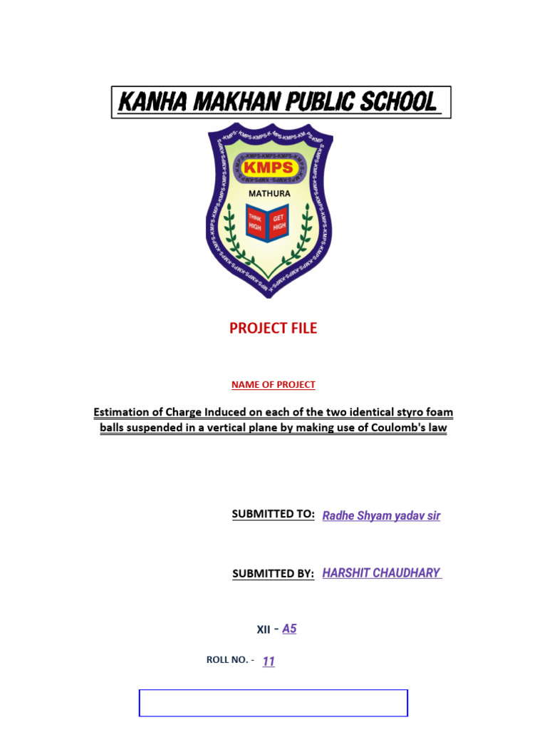 Physics School Project File Part 2 | PDF | Electric Charge | Force