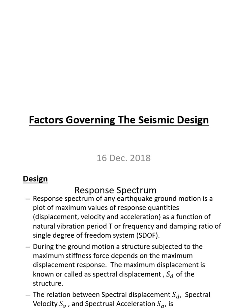 Factors Governing Seismic Design | PDF | Strength Of Materials | Ductility