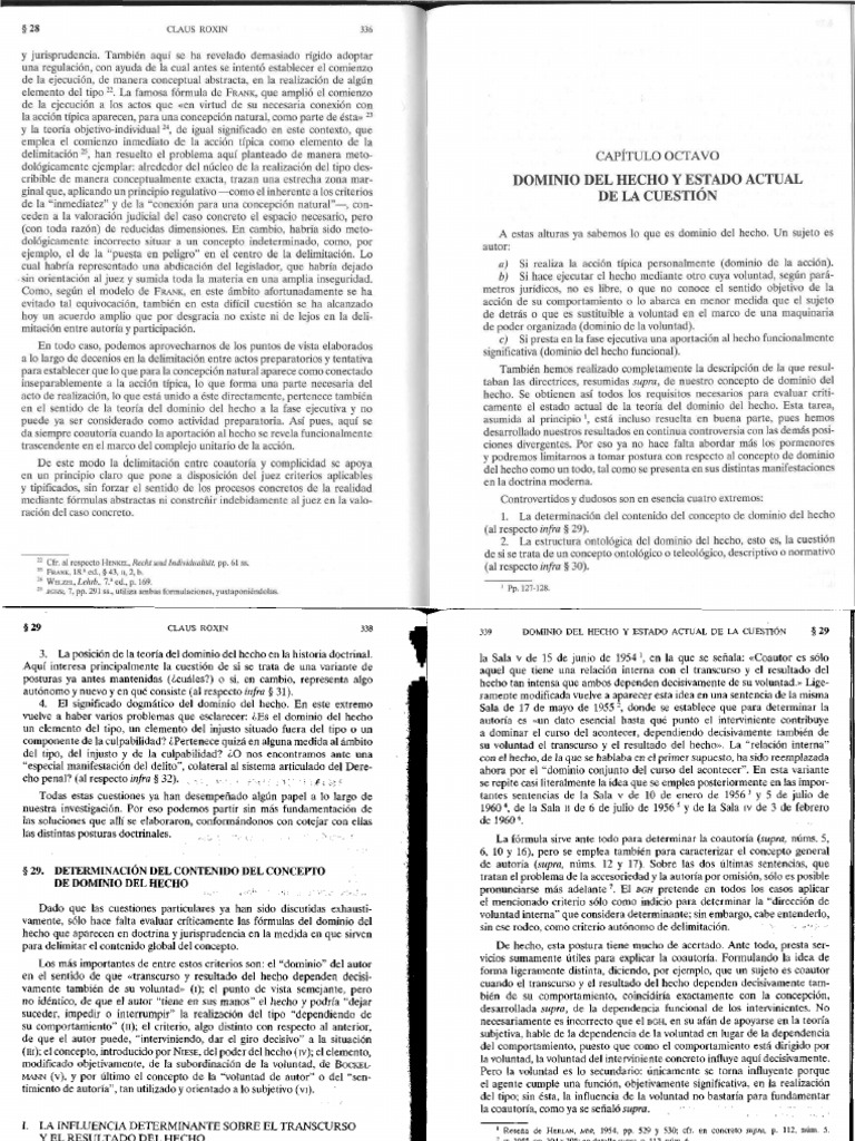 ROXIN, Claus. Autoría y Dominio Del Hecho. Editorial Marcial Pons. 2000 ...