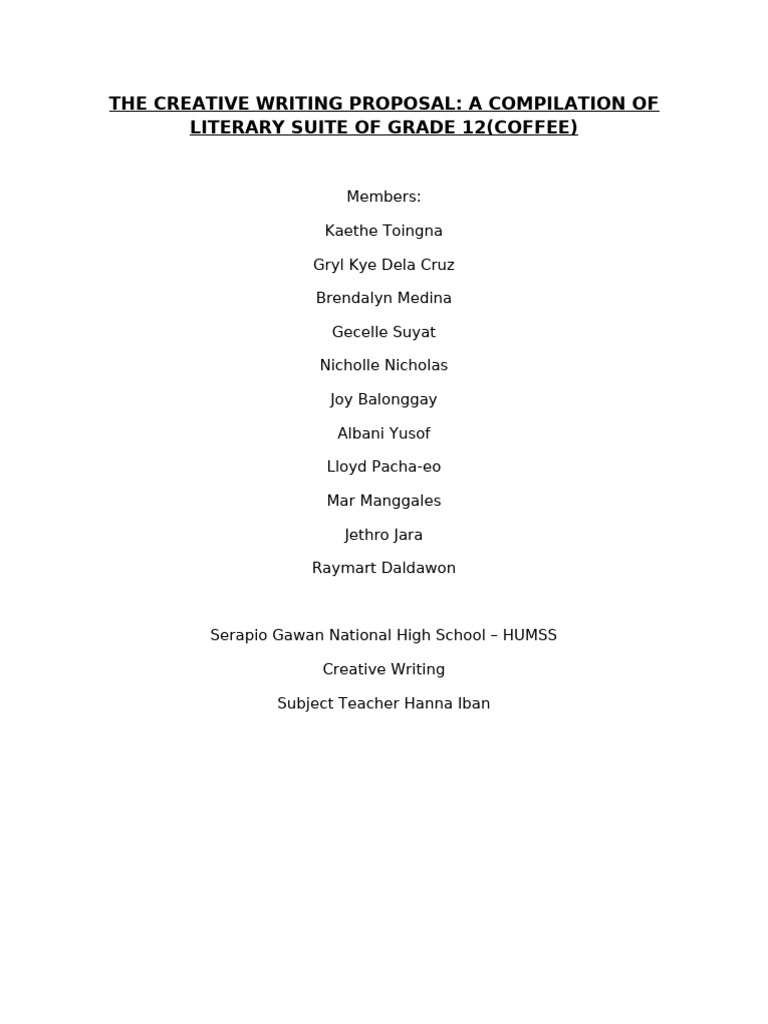 The Creative Writing Proposal | PDF | Mind | Compassion