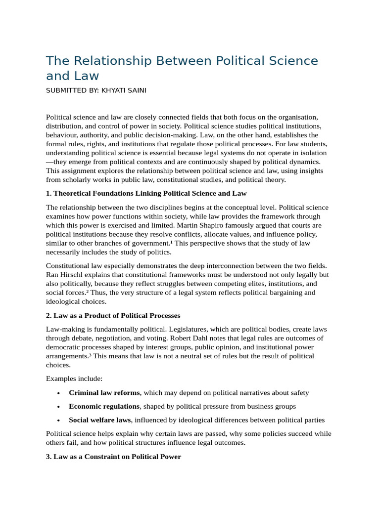 Pol Sci Assign - Updated | PDF | Political Philosophy | Rights