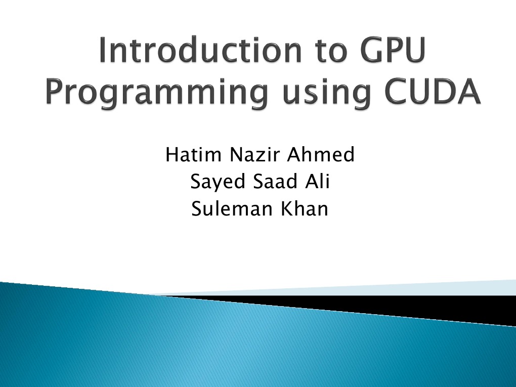 Intro To Gpu & Cuda | PDF | Computers