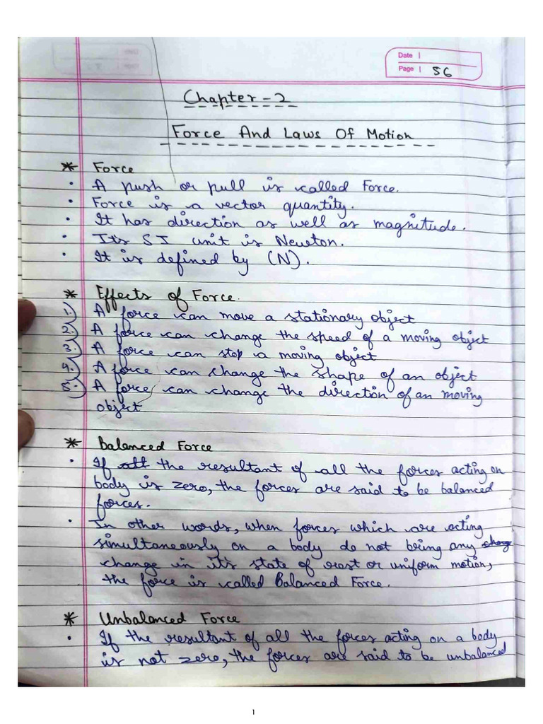 Force and Laws of Motion 1 | PDF