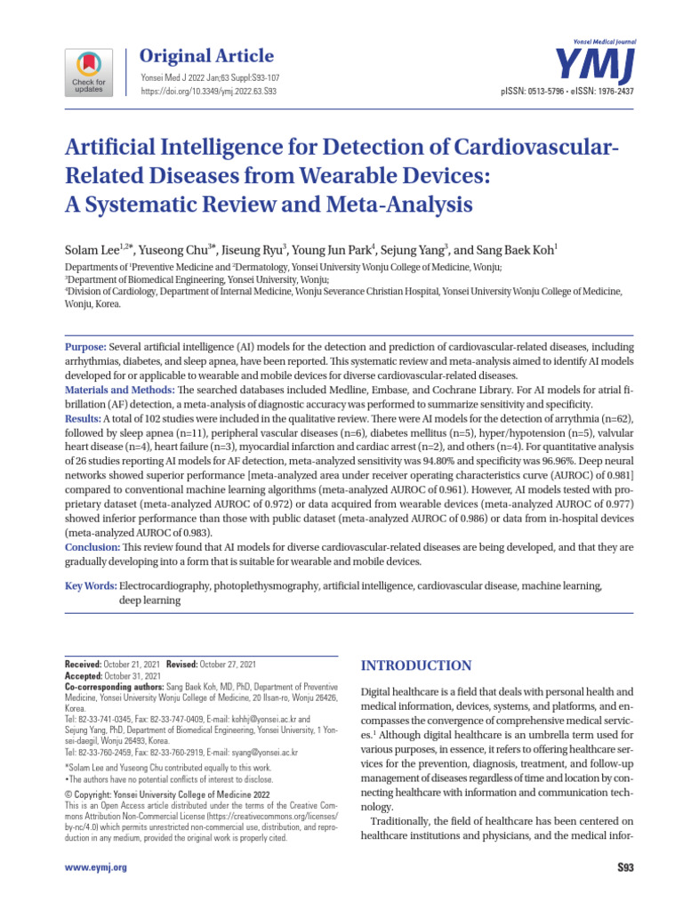 Artificial Intelligence For Detection of Cardiovascular | PDF | Deep ...
