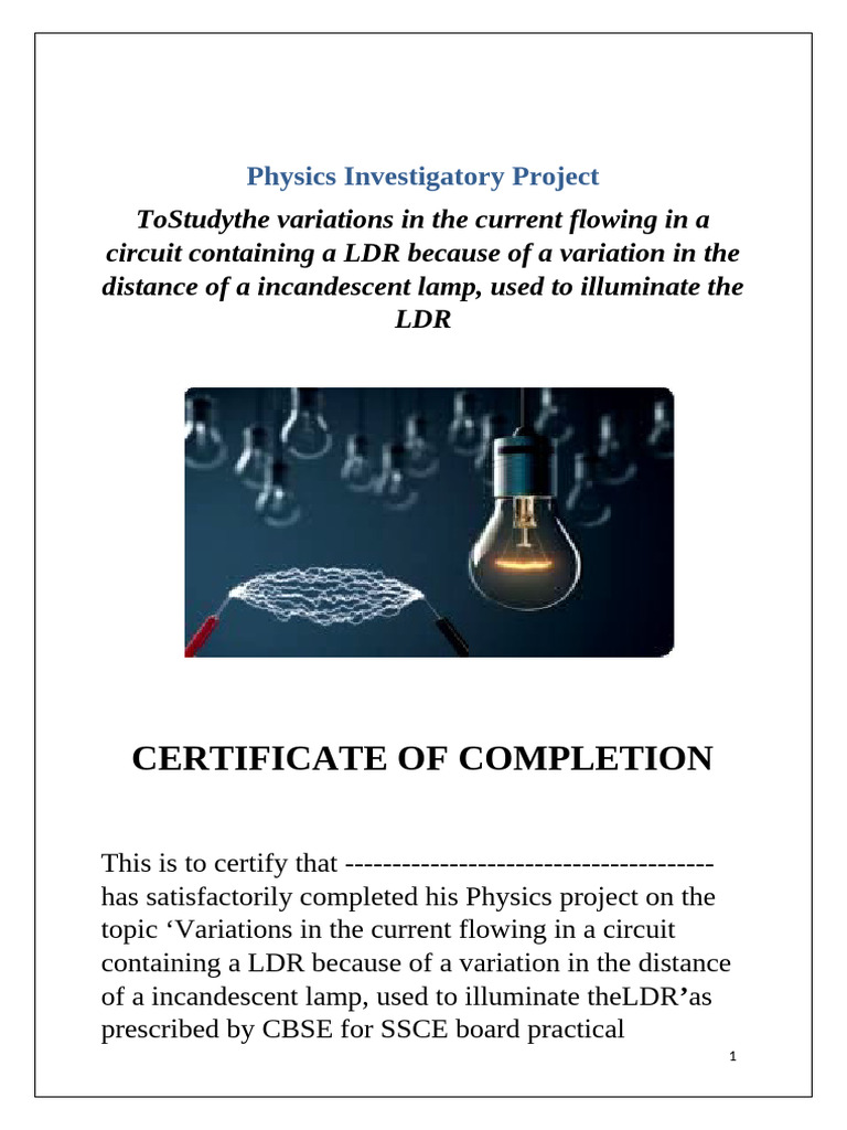 Class 12th Physics Investigatory Project | PDF | Electrical Resistance ...