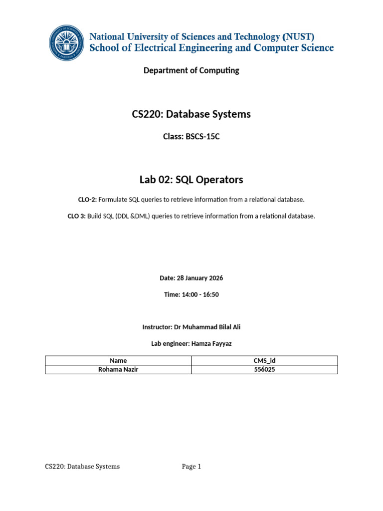 Lab 02 (2) | PDF | Sql | Databases