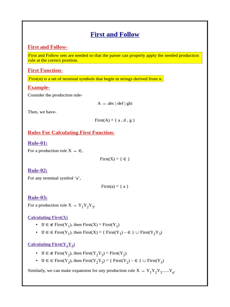 CD Chapter2 First Follow Functions | PDF | Linguistics | Language Mechanics