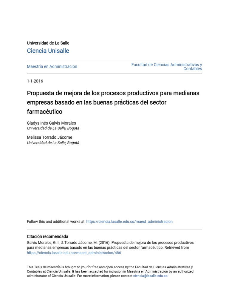 Propuesta de mejora de los procesos productivos para medianas emp | PDF ...