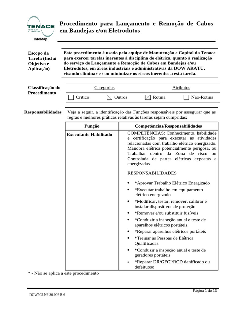 30.002 - Procedimento - Lanc - Remoc - Cabos - Bandej - Eletrodotudo ...