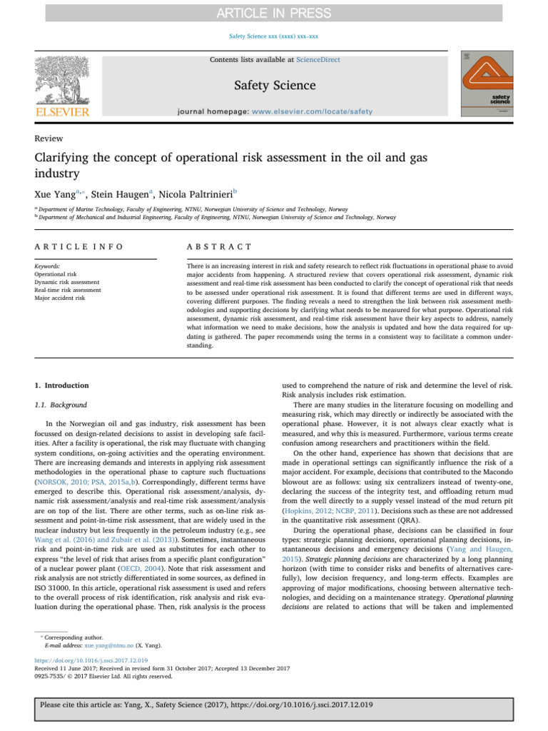 Yang Et Al., 2018 - Clairying the Concept of Operational Risk ...