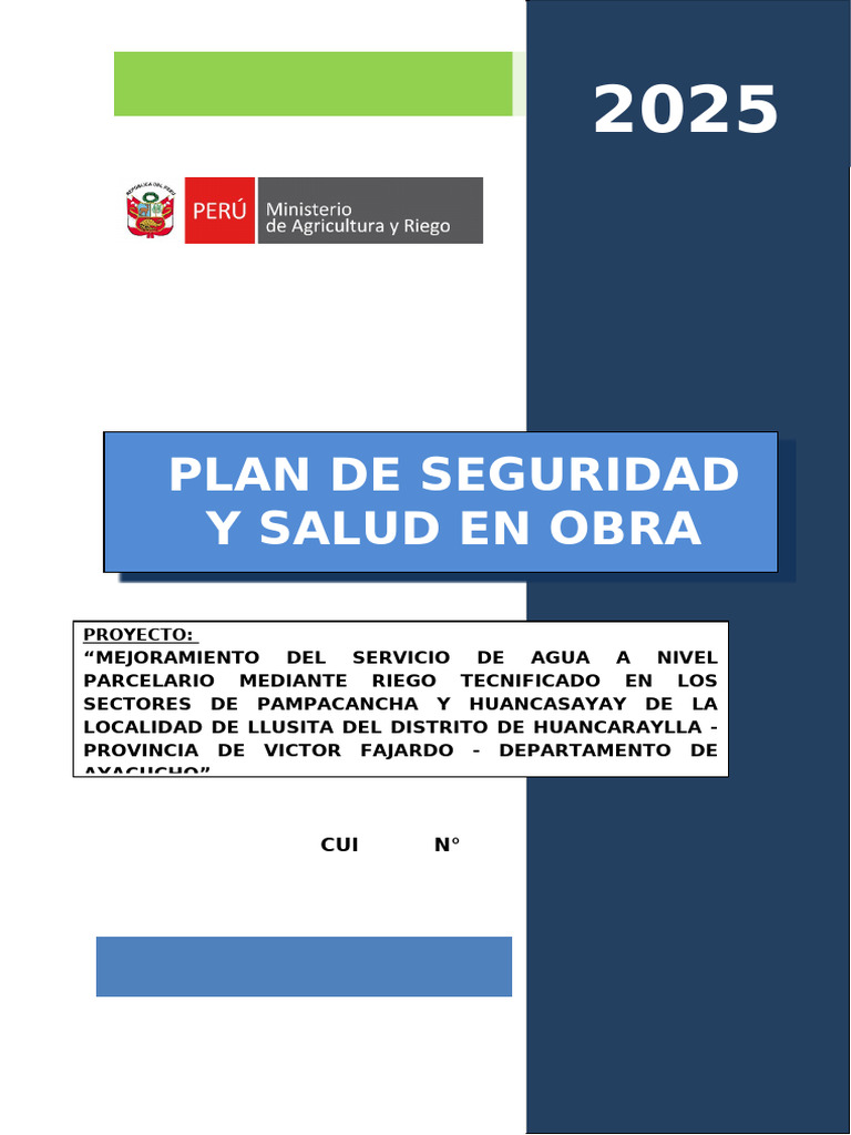 Informe Plan de Seguridad y Salud en Obra | PDF | Seguridad y salud ...