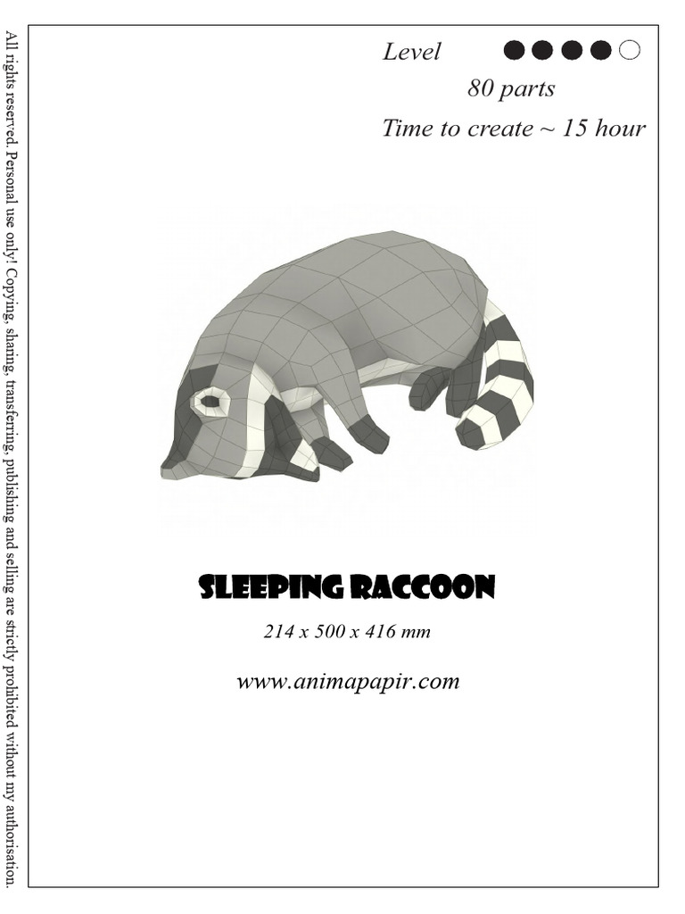 Diy Sleeping Raccoon | PDF