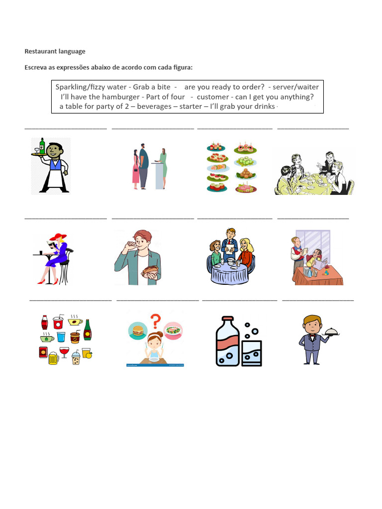 Restaurant Language | PDF