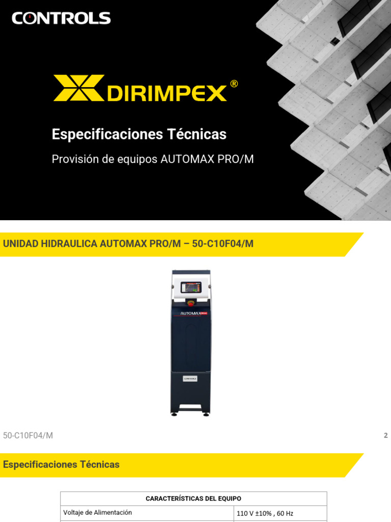Especificaciones técnicas Provisión de equipos Automax PRO-M | PDF ...