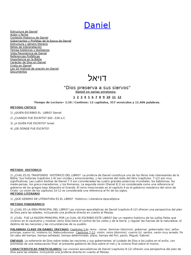 Estudio de Daniel | PDF | Daniel (figura bíblica) | Libro de daniel